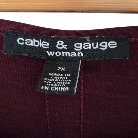 Cable & Gauge Red Relaxed Short Sleeve Tee Size 2x - Picture 3 of 3